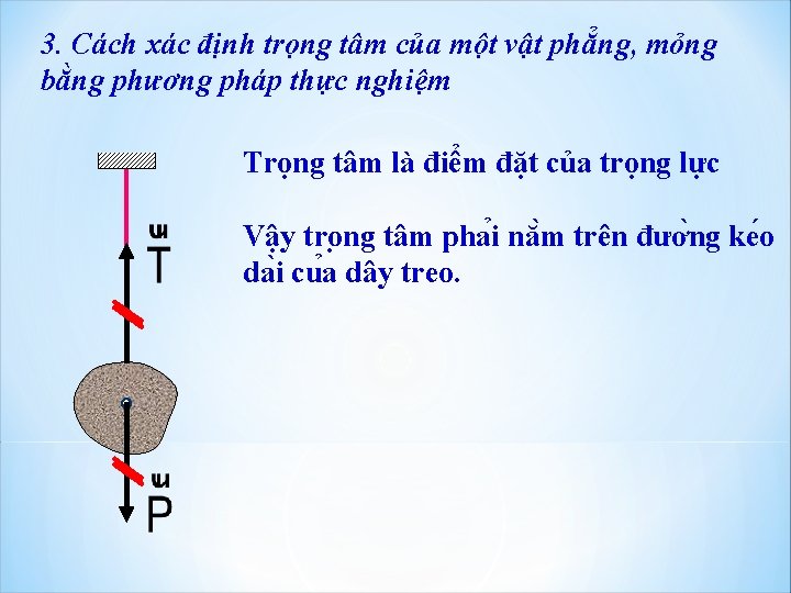 3. Cách xác định trọng tâm của một vật phẳng, mỏng bằng phương pháp