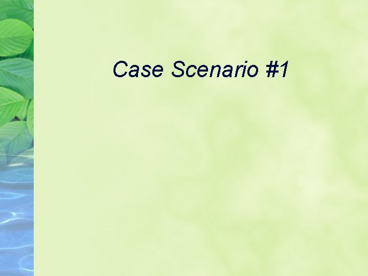 Case Scenario #1 