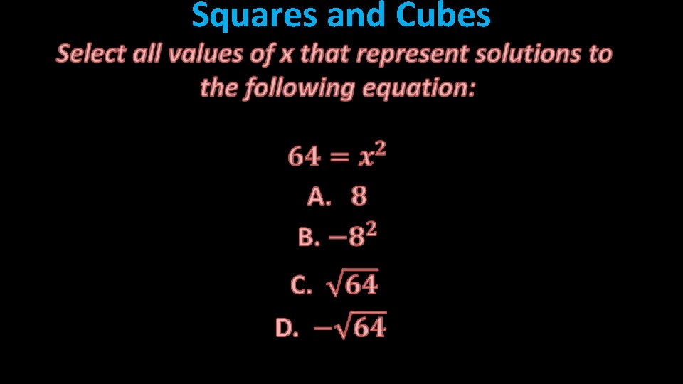  Squares and Cubes 