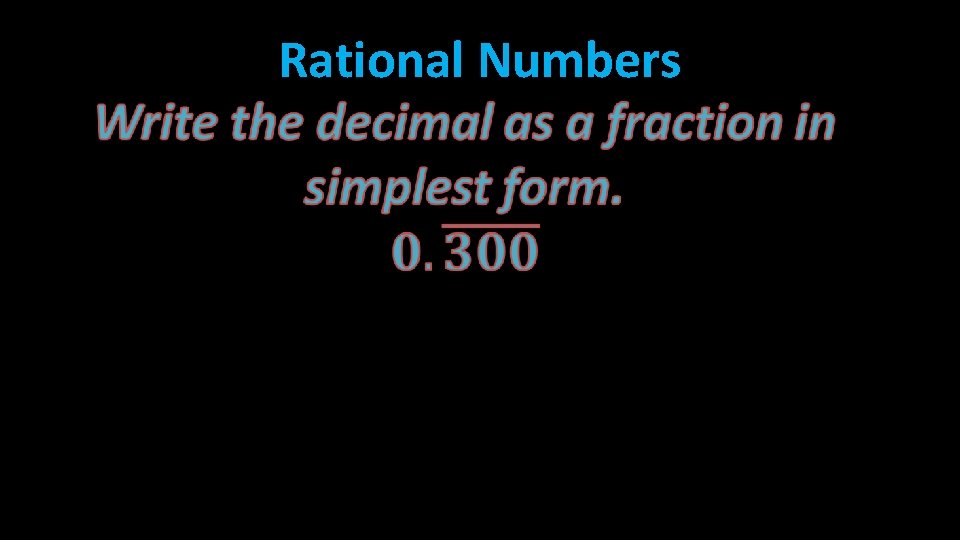  Rational Numbers 