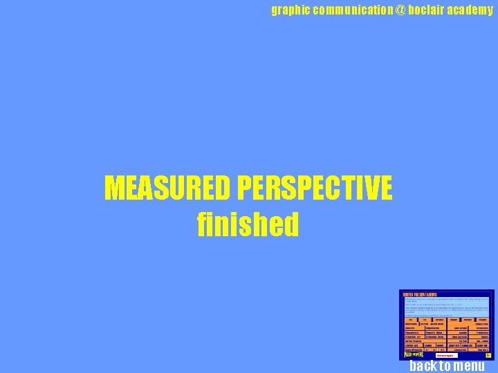 graphic communication @ boclair academy MEASURED PERSPECTIVE finished back to menu 