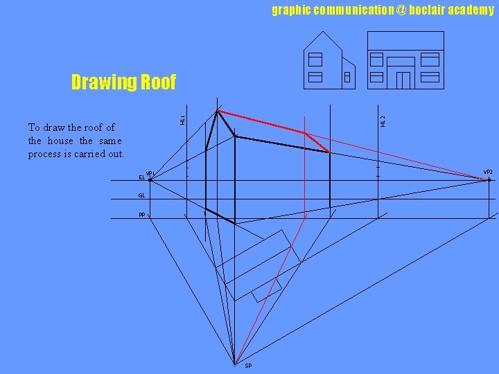 graphic communication @ boclair academy To draw the roof of the house the same