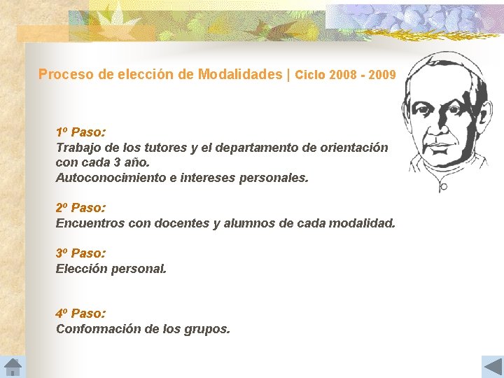 Proceso de elección de Modalidades | Ciclo 2008 - 2009 1º Paso: Trabajo de