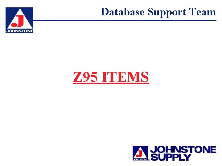 Database Support Team Z 95 ITEMS 