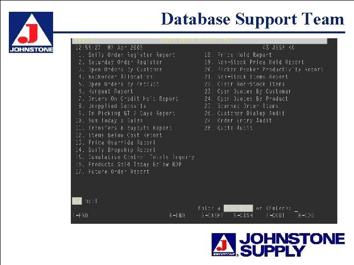 Database Support Team 