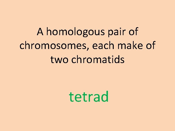 A homologous pair of chromosomes, each make of two chromatids tetrad 