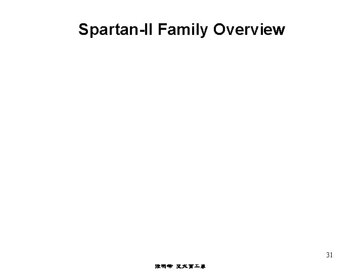 Spartan-II Family Overview 31 張明峰 交大資 系 Lab 3 -31 