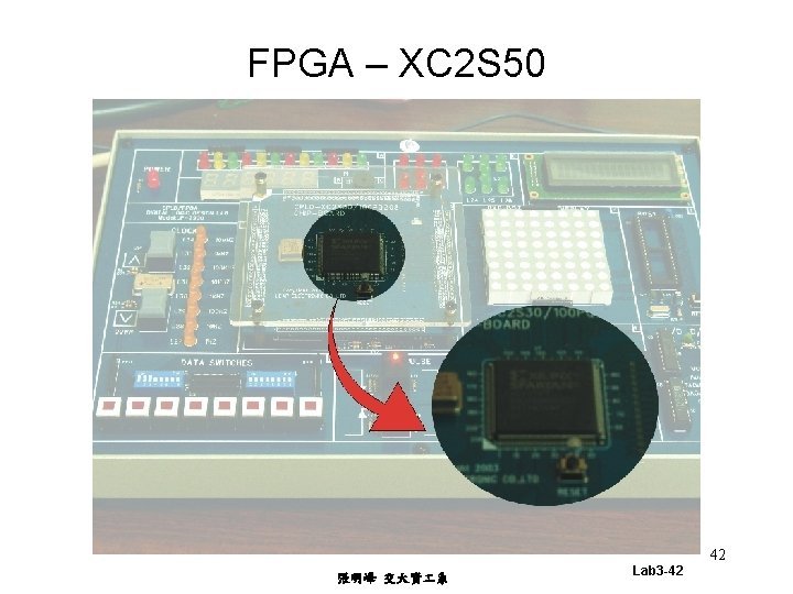 FPGA – XC 2 S 50 42 張明峰 交大資 系 Lab 3 -42 