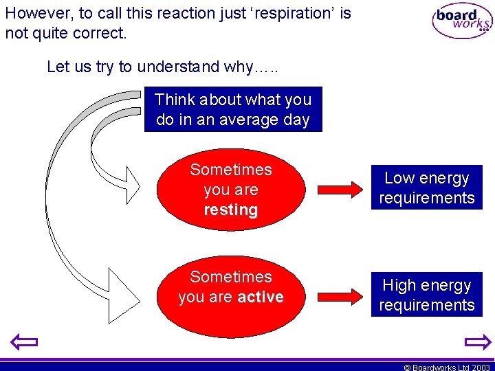However, to call this reaction just ‘respiration’ is not quite correct. Let us try