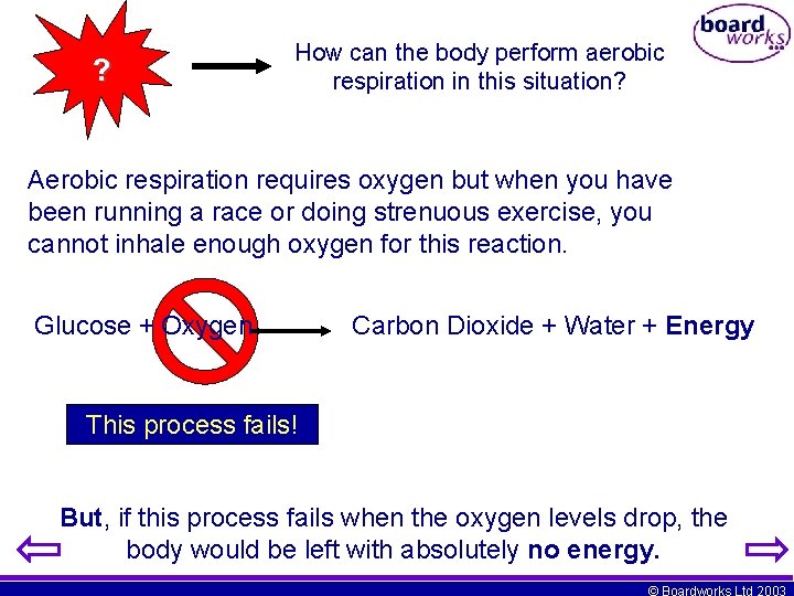 ? How can the body perform aerobic respiration in this situation? Aerobic respiration requires