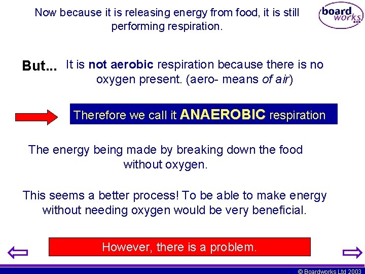 Now because it is releasing energy from food, it is still performing respiration. But.