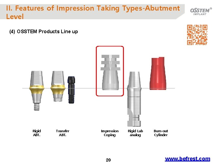 II. Features of Impression Taking Types-Abutment Level (4) OSSTEM Products Line up Rigid ABT.