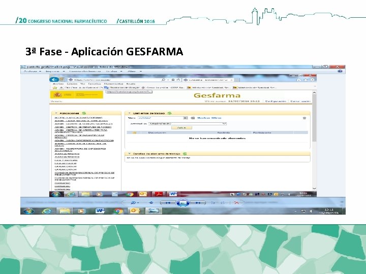 3ª Fase - Aplicación GESFARMA 