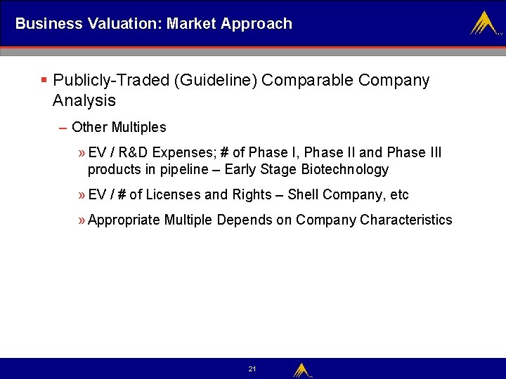 Business Valuation: Market Approach § Publicly-Traded (Guideline) Comparable Company Analysis – Other Multiples »