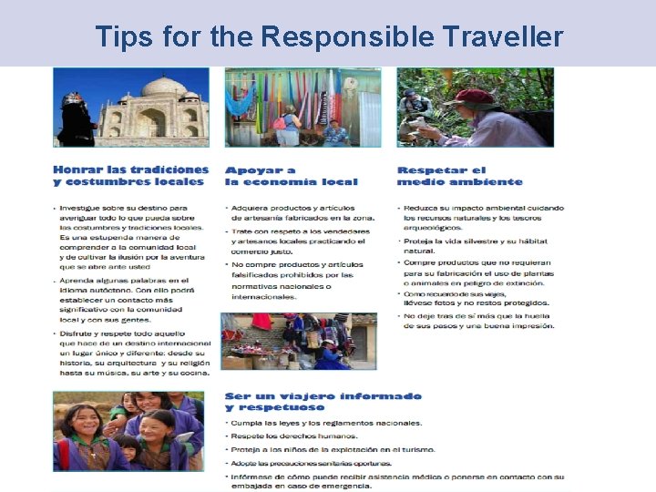 Tips for the Responsible Traveller 