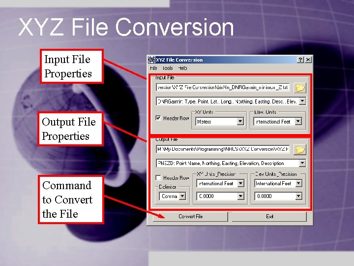 XYZ File Conversion Input File Properties Output File Properties Command to Convert the File XYZ File Conversion Input File Properties Output File Properties Command to Convert the File