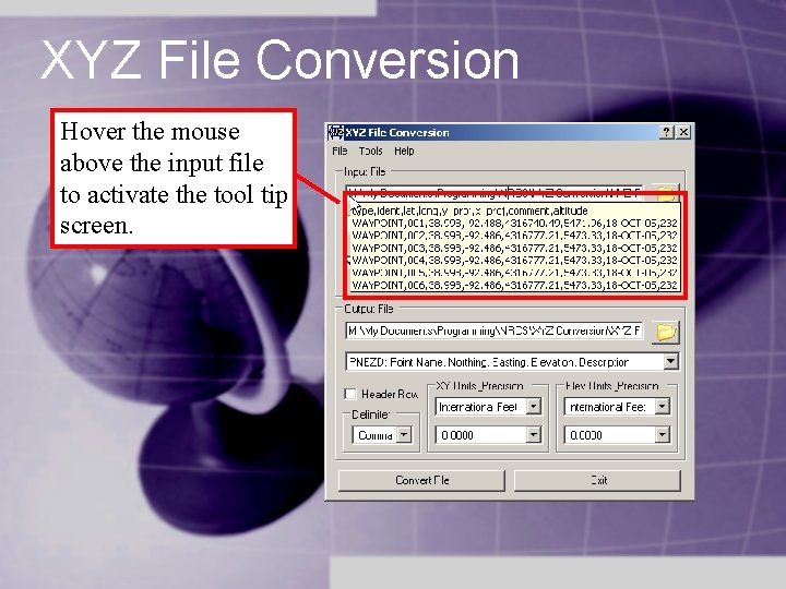 XYZ File Conversion Hover the mouse above the input file to activate the tool XYZ File Conversion Hover the mouse above the input file to activate the tool