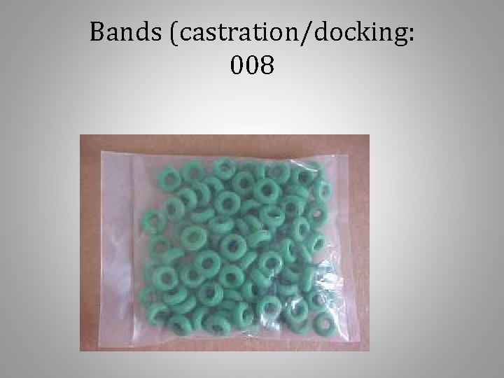 Bands (castration/docking: 008 