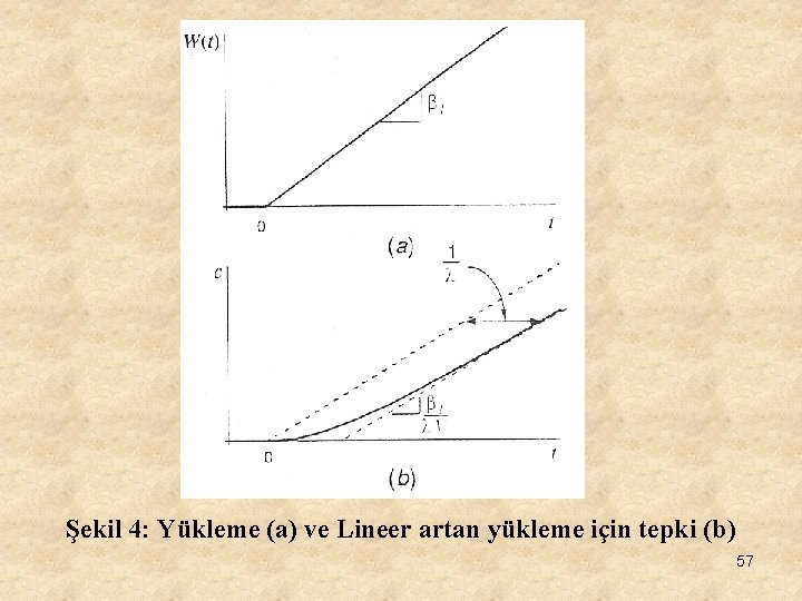 Şekil 4: Yükleme (a) ve Lineer artan yükleme için tepki (b) 57 