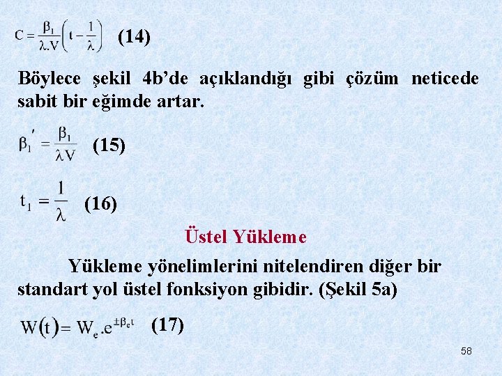 (14) Böylece şekil 4 b’de açıklandığı gibi çözüm neticede sabit bir eğimde artar. (15)