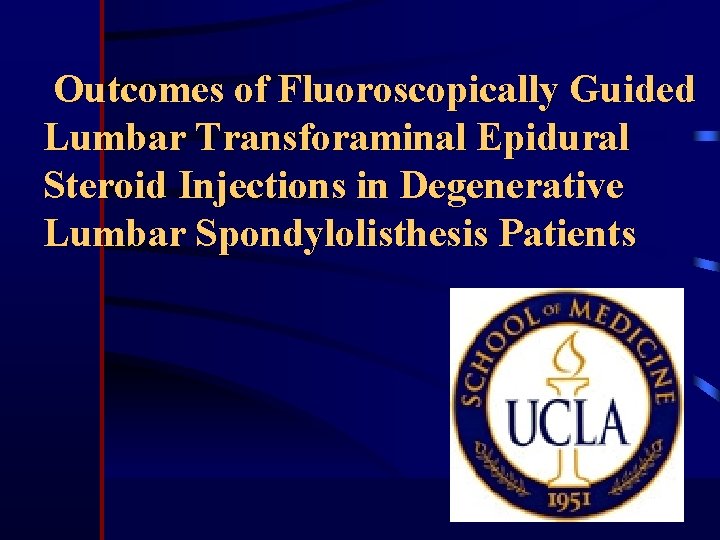 Outcomes of Fluoroscopically Guided Lumbar Transforaminal Epidural Steroid Injections in Degenerative Lumbar Spondylolisthesis Patients