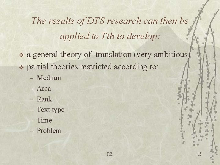 The results of DTS research can then be applied to Tth to develop: v