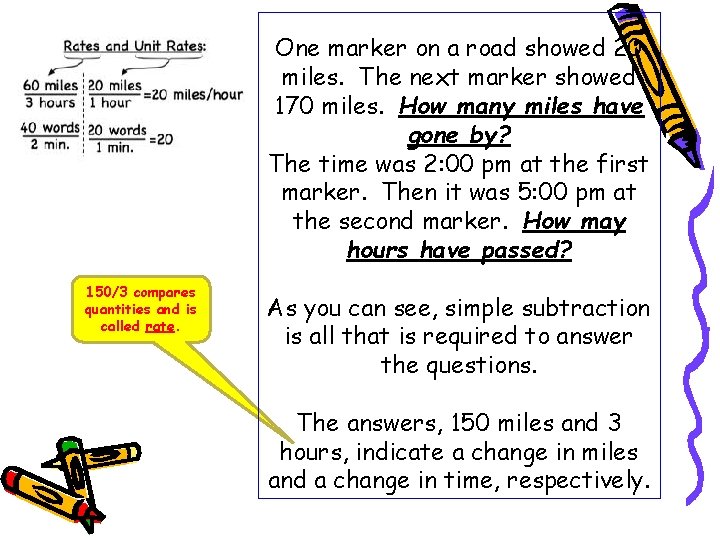 One marker on a road showed 20 miles. The next marker showed 170 miles.