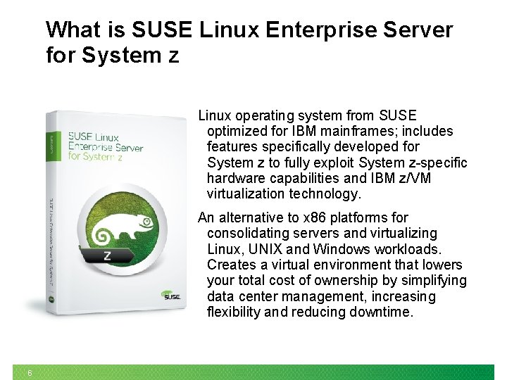 What is SUSE Linux Enterprise Server for System z Linux operating system from SUSE