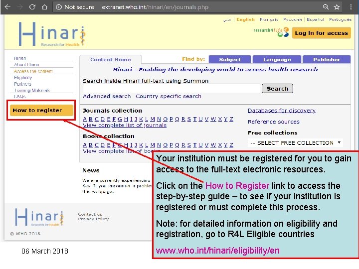 Your institution must be registered for you to gain access to the full-text electronic