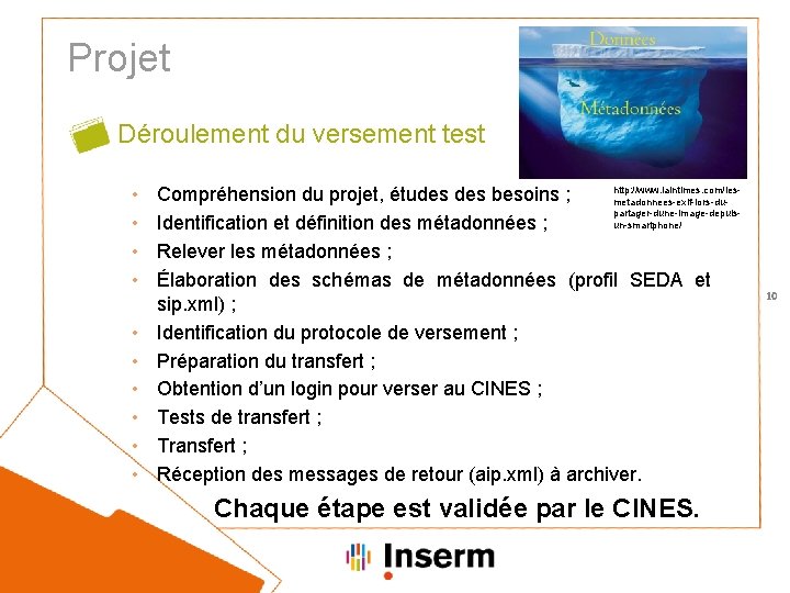 Projet Déroulement du versement test • • • http: //www. laintimes. com/les. Compréhension du