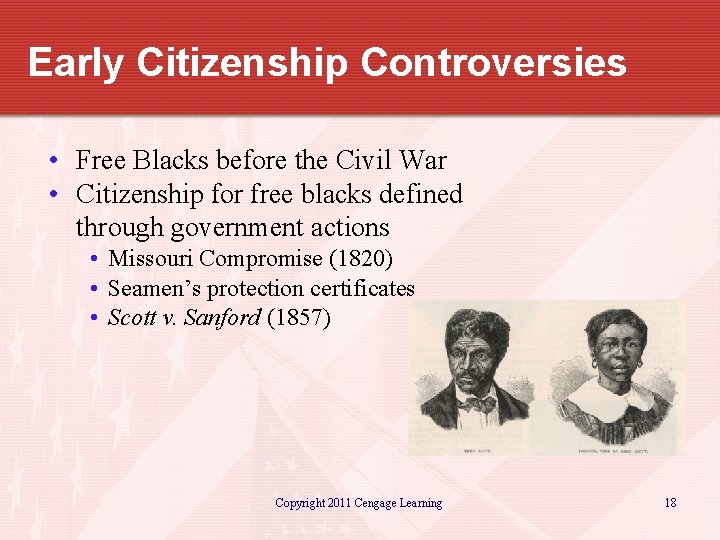 Early Citizenship Controversies • Free Blacks before the Civil War • Citizenship for free