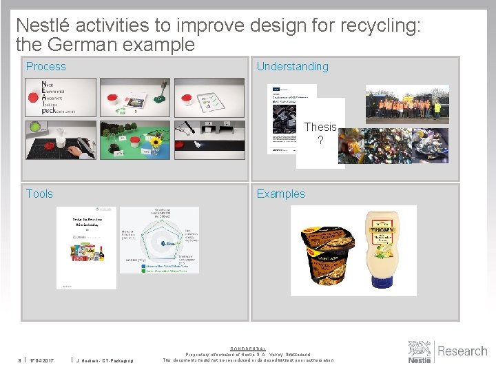 Nestlé activities to improve design for recycling: the German example Process Understanding Thesis ?