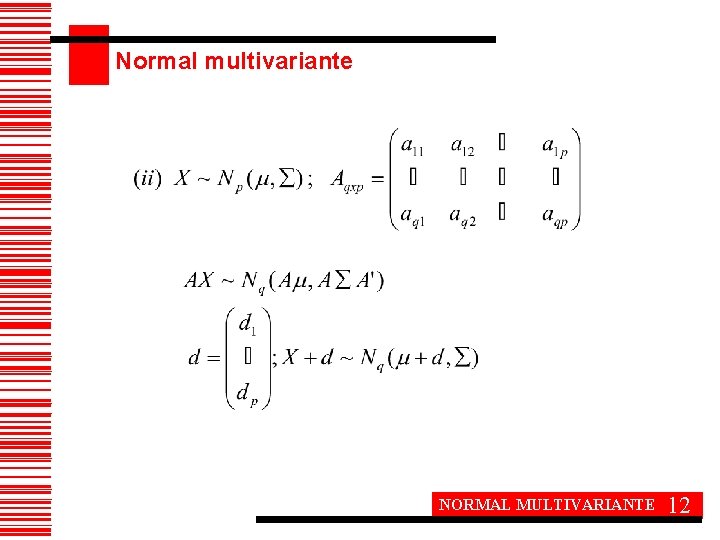 Normal multivariante NORMAL MULTIVARIANTE 12 
