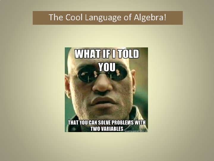 The Cool Language of Algebra! 