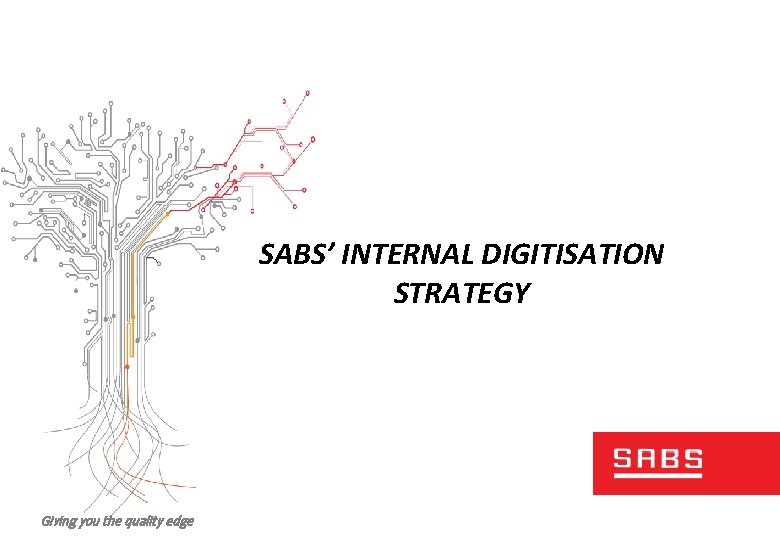 SABS’ INTERNAL DIGITISATION STRATEGY Giving you the quality edge 