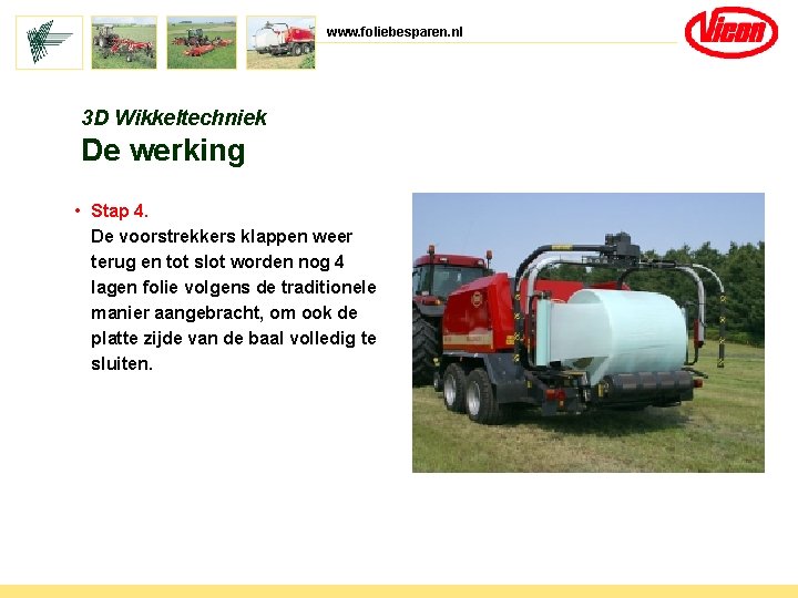 www. foliebesparen. nl 3 D Wikkeltechniek De werking • Stap 4. De voorstrekkers klappen