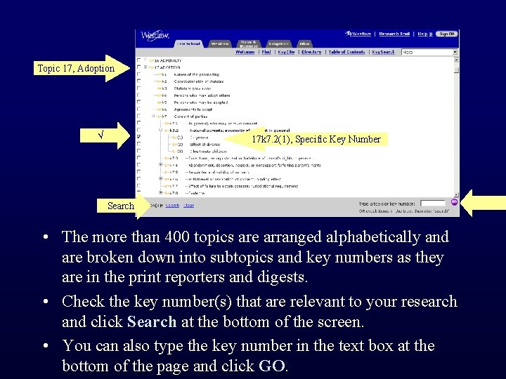 Topic 17, Adoption 17 k 7. 2(1), Specific Key Number Search • The more