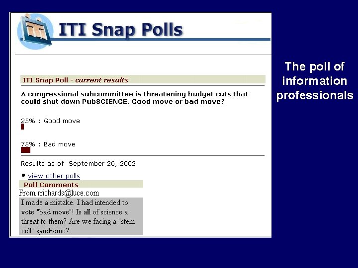 The poll of information professionals 