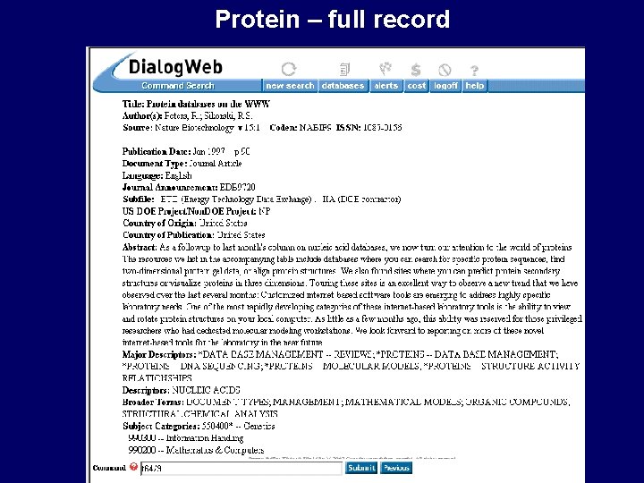 Protein – full record 