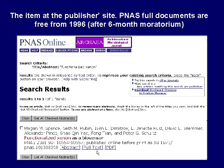 The item at the publisher’ site. PNAS full documents are free from 1996 (after