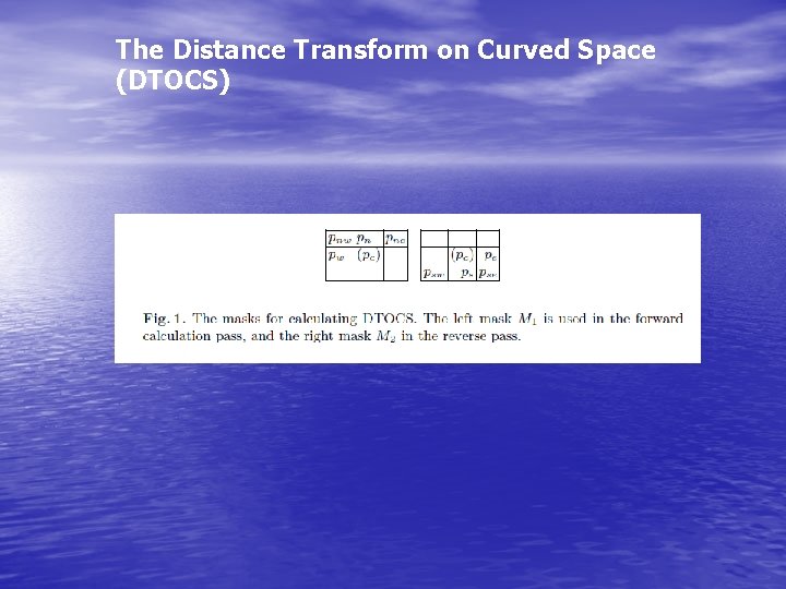 The Distance Transform on Curved Space (DTOCS) 