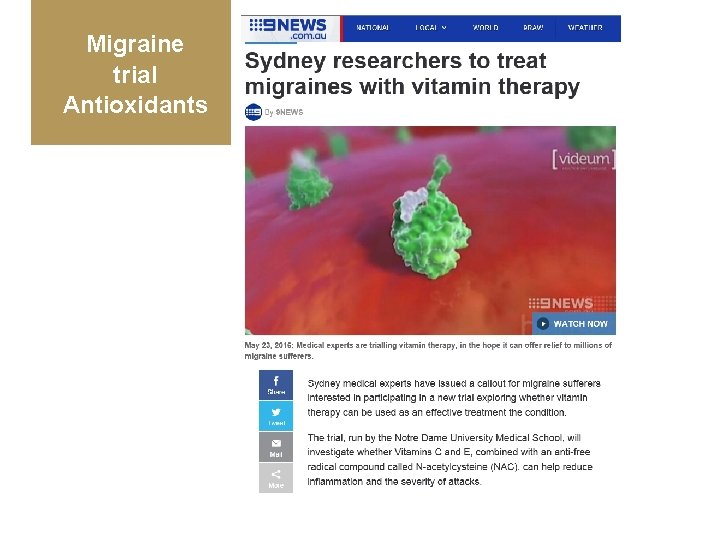 Migraine trial Antioxidants 