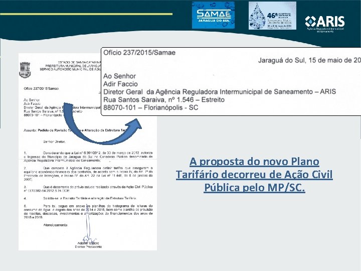A proposta do novo Plano Tarifário decorreu de Ação Civil Pública pelo MP/SC. A proposta do novo Plano Tarifário decorreu de Ação Civil Pública pelo MP/SC.