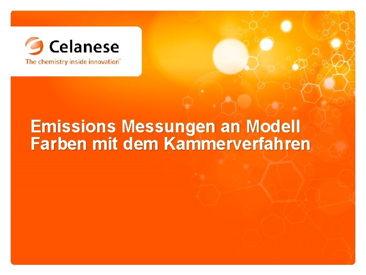 Emissions Messungen an Modell Farben mit dem Kammerverfahren 