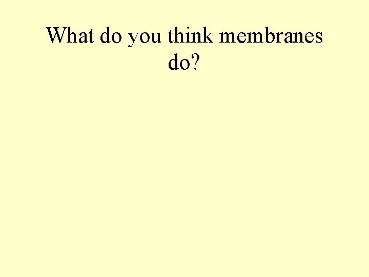 What do you think membranes do? 