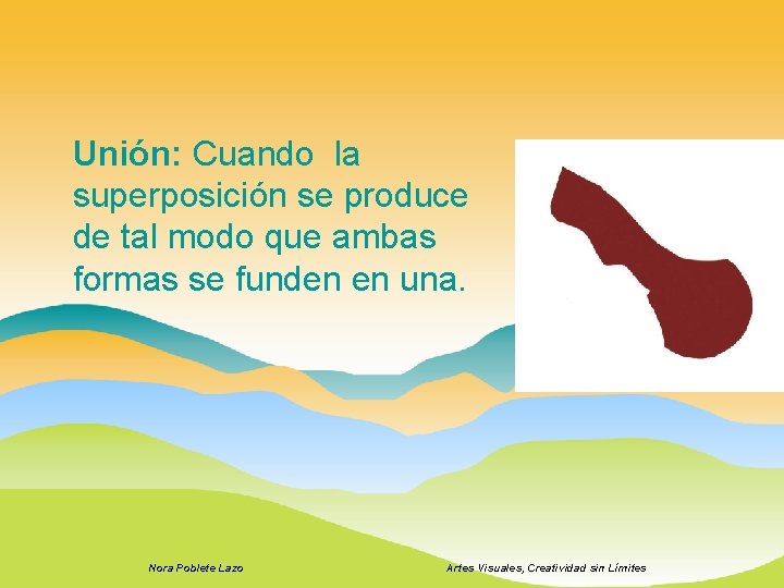 Unión: Cuando la superposición se produce de tal modo que ambas formas se funden