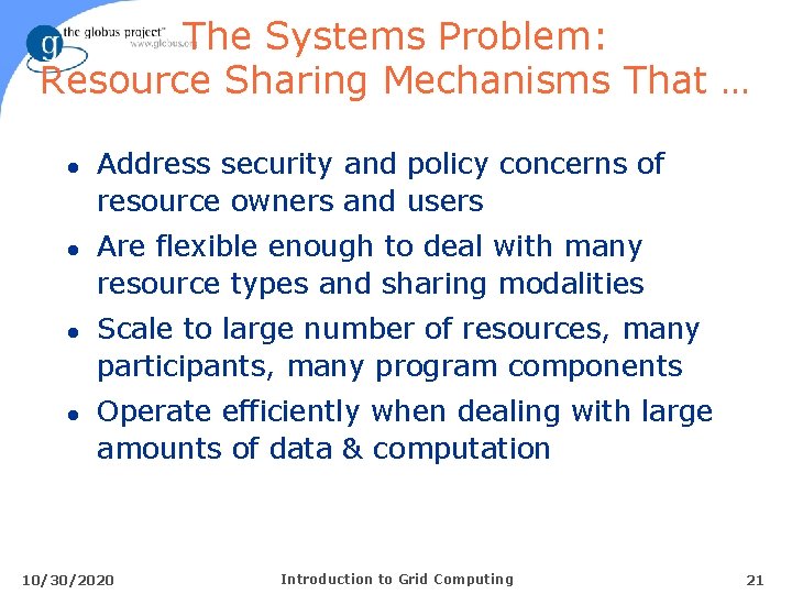 The Systems Problem: Resource Sharing Mechanisms That … l l Address security and policy