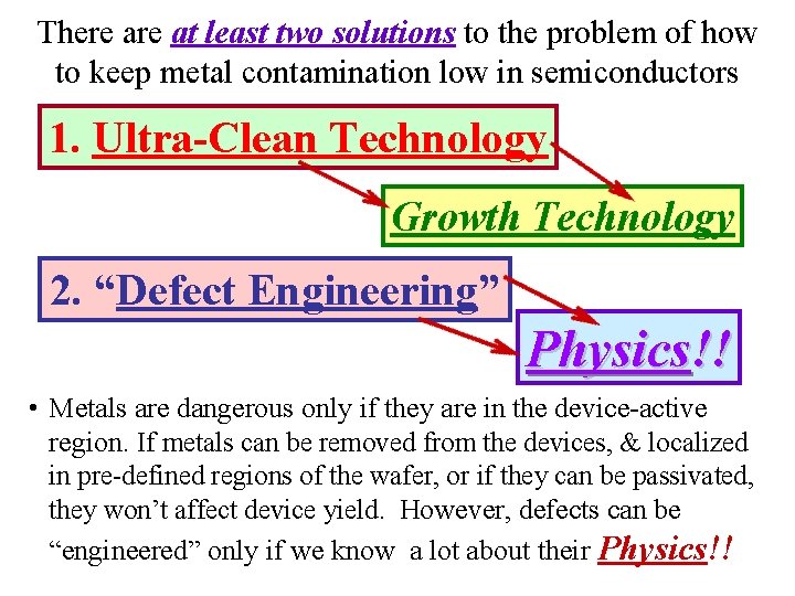 There at least two solutions to the problem of how to keep metal contamination