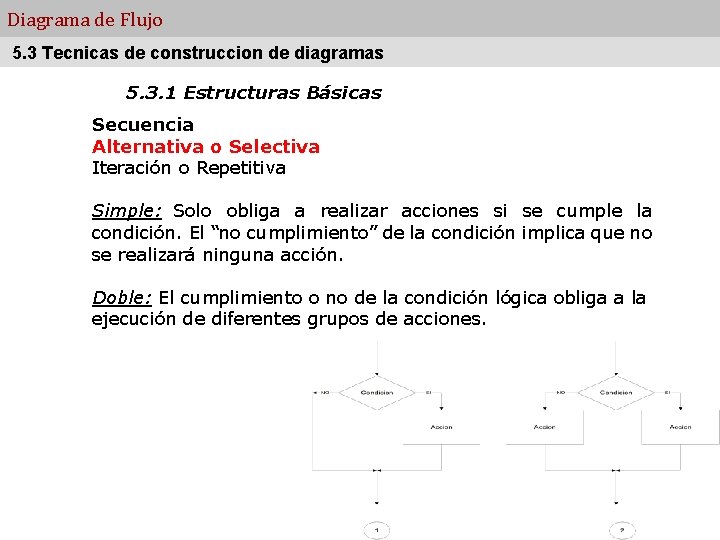 Diagrama de Flujo 5. 3 Tecnicas de construccion de diagramas 5. 3. 1 Estructuras