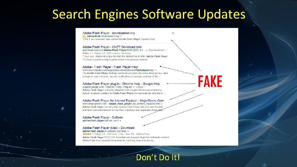 Search Engines Software Updates Don’t Do It! 